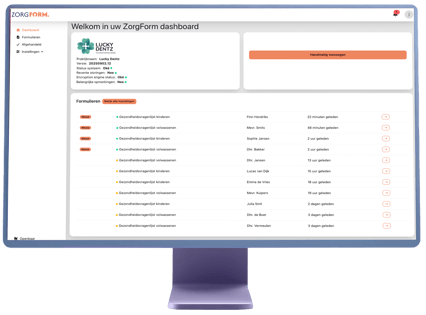 Dashboard-Zorgform